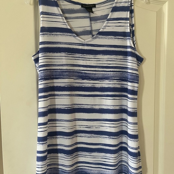 Susan Lawrence Striped Blue and White Women's Top size Large - Picture 8 of 13